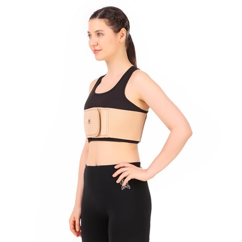 Image of Chest Rib Belt Elastic Wrap (Small) - Compression & Support Brace for Rib Injury, Chest Pain Relief, Muscle Strain Recovery for Men & Women