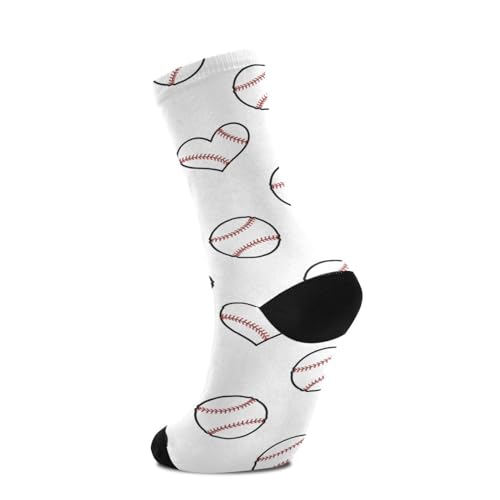 Wusikd A Baseball Socks for Women and Men Heart Long Socks for Athletic Running 24