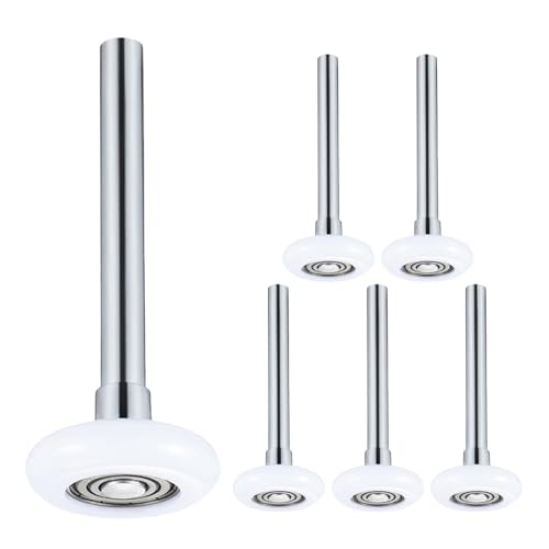 BUGUUYO 6 Piezas Rodillos de Nailon para Puertas de Garaje 45X120 con Rodamientos 6200, 6 Unidades Silenciosas y Resistentes, Ruedas de Repuesto Estables para Uso Residencial y Comercial,