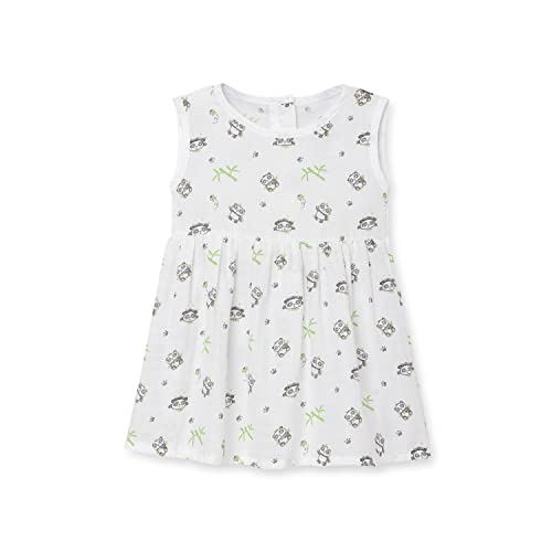 Image of The Boo Boo Club Baby Girls Knee-Length Dress (Tbbc-Mus-Frk-05-01 Black Panda 3 Months-6 Months), White, 3-6 Months