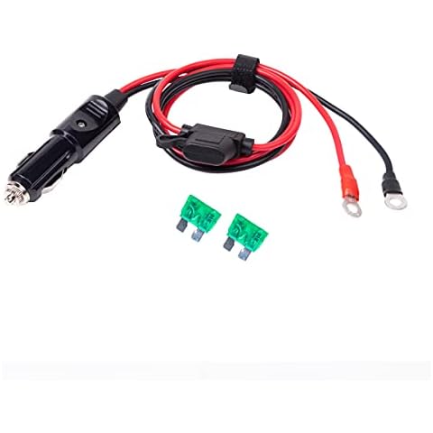 YCIND 12AWG 30A Car Cigarette Lighter Male Plug to O Ring Terminal Connector 12V-24V Cable, Quick Disconnect Eyelet Terminal Harness Extension Charge Cord, Safety Fuse 30A 6FT 1.8M (6FT 1.8M) Cover