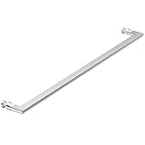 Ranbo 24 Inch Shower Glass Door Towel Bar Handle, Modern Rectangular Tube Design, 304 Stainless Steel, Suitable for 6–12 mm (1/4''–1/2'') Thick Glass, Polished Chrome
