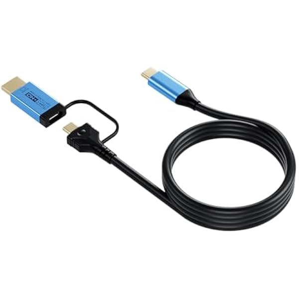 Denash Kabel Typu C do Typu C i HD2.0 o Długości 1,8 M, 4K/60 Hz, Szybki Transfer Danych, Kompatybilny z Różnymi Urządzeniami, Aluminiowa Obudowa do Gier, Biura i Edukacji