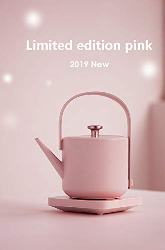 Tetera eléctrica retro de acero inoxidable 600ml 1200W rosa miniatura 5