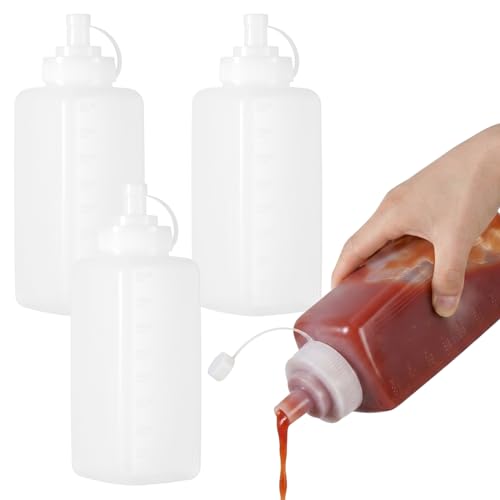 4-Pack 27oz Wide-Mouth Squeeze Bottles