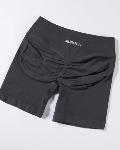 Image of AUROLA Influence Workout Shorts for Women,2.5 3.5 4.5 5.5 6.5 No Roll Up Squat Proof Scrunch Seamless Compression Gym Short