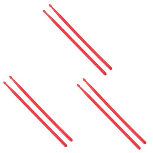 Baquetas de Nylon para Batería Juego 3 Pares Rojo miniatura 3