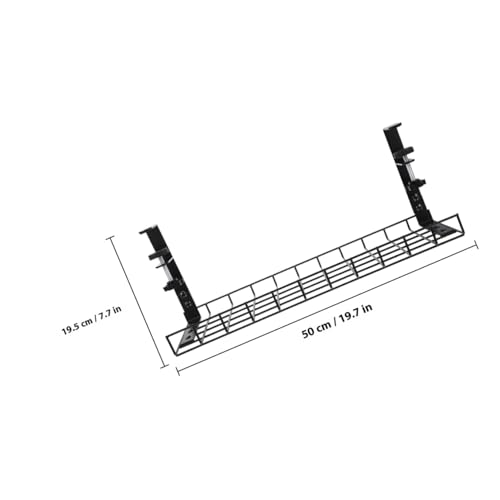 Organizador de cables para debajo del escritorio - Soporte para cables sin taladro, bandeja para gestión de cables, negro, 500 mm miniatura 2