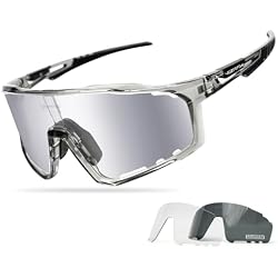 VOZAPOW Photochromic Cycling Glasses for Men Women, UV400 Sports Sunglasses for MTB, Riding, Running, Fishing, Baseball