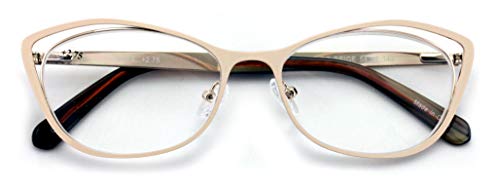 Image of Premium Women Cateye Optical Frame Reading Glasses - Fashion Metal Readers- Eyeglasses