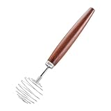 GEFU Dänischer Quirlbesen NEDO, Edelstahl Spirale mit Walnussholzgriff, ideal für Dressings, Saucen & Rührei, Quirler für die Küche mit Griff aus Holz