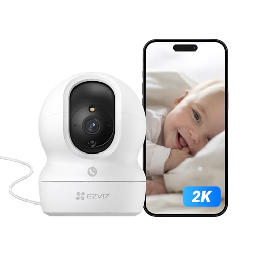 EZVIZ Telecamera Wi-Fi Interno 2K, Videocamera Sorveglianza 3MP per animali e bambini, Motorizzata a...