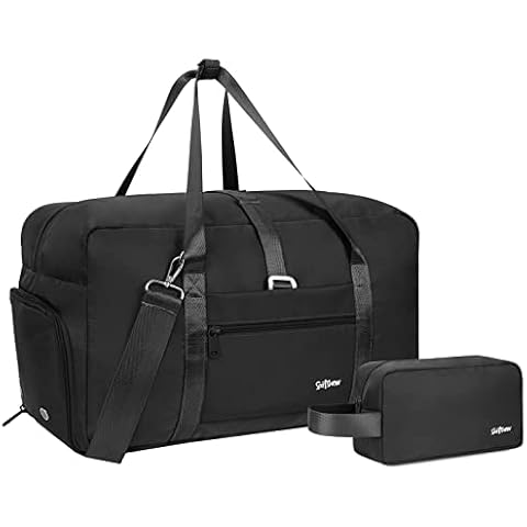 sportsnew Sports Gym Travel Duffel Bags Weekender Overnight Shoulder with Shoes Compartment and Wet Dry Storage Pockets with Adjustable Yoga Mat Holder Bags for Women Black Cover
