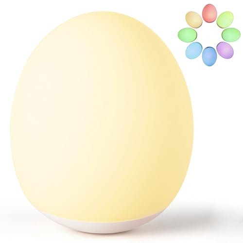 Image of AuroraNiteBeam Night Light for Kids,Egg Night Light Light with 7 Colors Changing Mode & 30-Min Timer Portable Nursery Night Lamp forBaby Nursery & Kids Bedroom,DIY Hand-Painted Custom Lamp