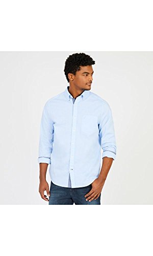 Nautica Men's Classic Fit Stretch Solid Long Sleeve Button Down Shirt Shirt, Light French Blue, Small