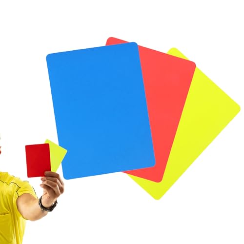 Uoqpty Tarjetas Rojas Y Amarillas Para Fútbol - 3 Piezas Herramienta Para Jueces De Alta Visibilidad - Árbitro De Fútbol - Para Hombres Y Mujeres Árbitros De Hockey Voleibol Baloncesto Lucha Balonmano