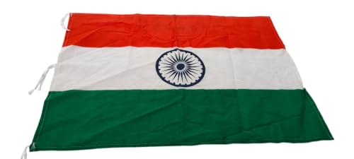 Image of Swarna Ecocrafts Indian National Flag | Size - 20 * 30 Inch | Suitable for Indoors and Outdoors|Cotton| Both sides Printing| All Weather Fabric | Fade Proof, Hand Stitched and Durable | Har Ghar Tiranga National Flag (20*30)