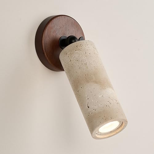 Lámpara de pared de travertino ajustable contra la luz molesta en la cabecera E27