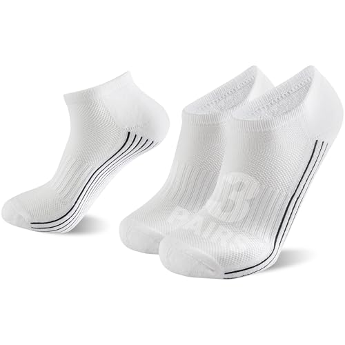 Sunew 3 Pairs Running Ankle Viscose Bamboo Socks, Cushioned Moisture Control Summer Breathable Biking Tennis Golf Eliminates Odor Sweaty Socks for Men Anti-Slip White XL
