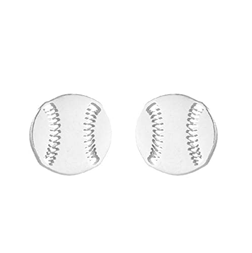 Stainless Steel Tiny Stud Earrings Football Baseball Soccer Silver Plated Earring Small Sleeper Cartilage Tragus Lobe Piercing Ellipse Circle Sport Studs For Women Teen Girls Fashion Jewelry Gifts (Baseball) #TOP11