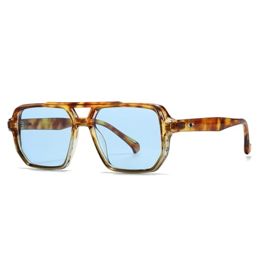 Lunettes de soleil pour hommes aux verres dégradés et rivets rétro