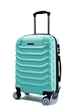 R.Leone Valigia da 1 pezzo Fino a Set 4 Trolley Rigido grande, medio, bagaglio a mano e beauty case 8 ruote in ABS 2026 (Verde Acqua, L Grande)