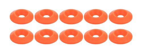 Allstar Performance ALL18699 Countersunk Washer - 0.25 in ID - 1 in OD - Plastic - Neon Orange - Set of 10