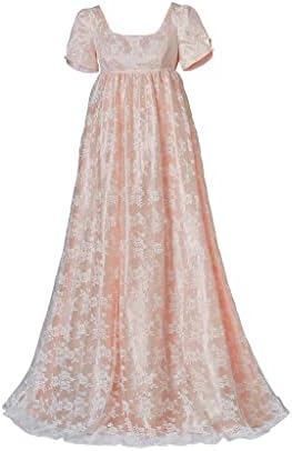 Edwina Bridgerton Costume Dress for Women Vintage Regency Dress Victorian  Ball Gown Pink Lace High Waistline Tea Gown (XS, style2) : Buy Online at  Best Price in KSA - Souq is now