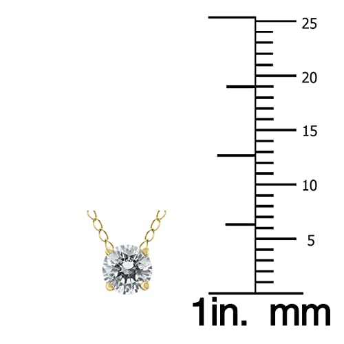 1/3 Carat Floating Round Diamond Solitaire Necklace in 14K Yellow Gold3