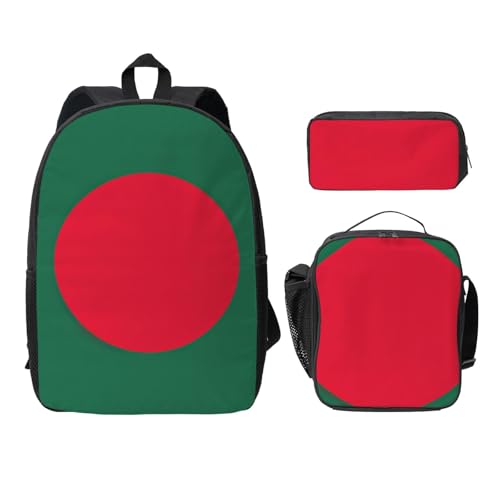 Sac à dos Bangladesh noir avec sac repas et trousse école