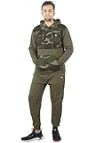 Bahob® Mens Tracksuit Set Full Sleeve Fleece Hoodie Jacket Top Bottoms Jogging Joggers for Men Contrast Panel Tracksuit Sets Gym Exercise Running Sport Activewear Set S-3XL Image