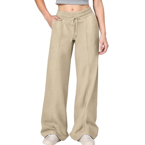 Sweatpants for Girls Baggy Wide Leg Track Pants Cute Elastic Athletic Joggers Teen Fall Clothes with Pockets