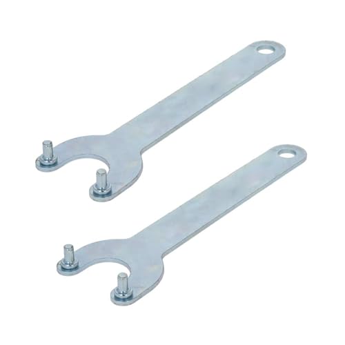 Utoolmart 2Pcs Angle Grinder Wrench, Iron Lock Nut 2 Prong Zinc Plating Finish Spanner for Dewalt Milwaukee Makita Black & Decker Ryobi