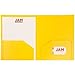 JAM Paper Heavy Duty Plastic Two Pocket Presentation Folders - Yellow - 108/pack