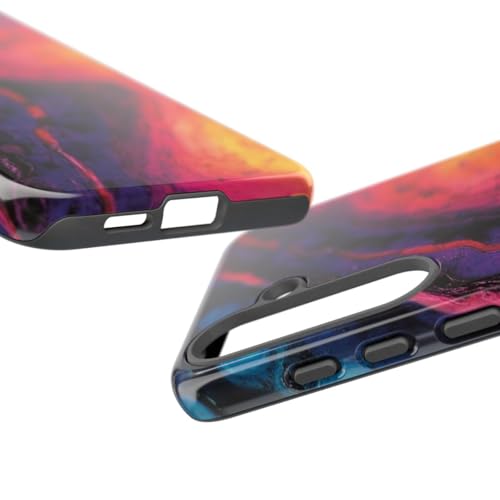 Coque Samsung S25 Plus bleu rigide brillante art fluide - 3