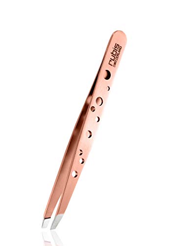 Rubis - Pinzas de acero inoxidable doradas - Pinzas para cejas oblicuas - Elegance oro rojo