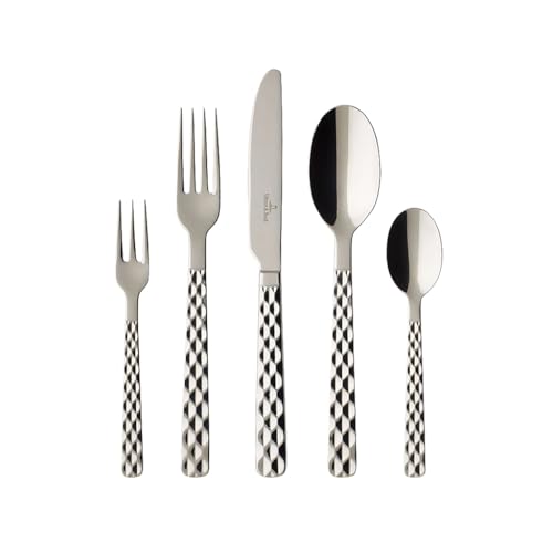 Villeroy & Boch - Boston Besteck Set 30 teilig 6 Personen Spülmaschinenfest Rostfrei Tafelbesteck Essbesteck Gabel Messer Besteck 30 Tlg. Essbesteck Set Besteckset Edelstahl