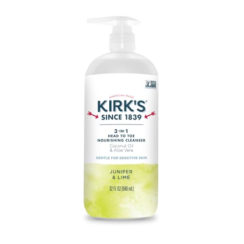 Nettoyant Kirk's 3-in-1 de la tête aux pieds après le sport pour une fraîcheur intense
