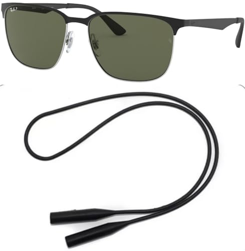 Ray-Ban RB3569 Sunglasses Bundle: RB 3569 90049A Black On Silver and Universal Anti-slip Silicone Leash2