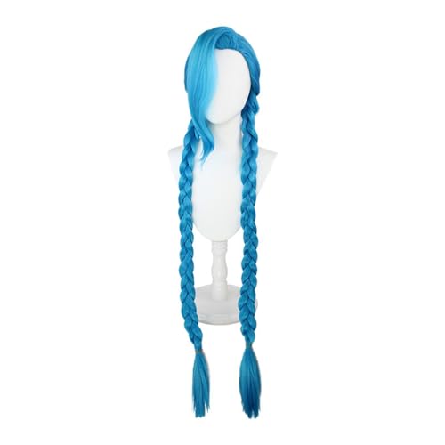 KAKUKAKU Jinx Arcane Cosplay Outfit Wig Anime Game Accessories Three styles of Jinx wigs and Cap Outfits Halloween Party Role Play Suit for Women (Style 3120CM ONE SIZE)