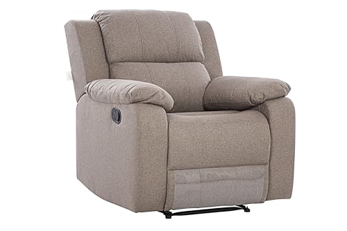 Image of Urban living - Joseph Single Seater Fabric Manual Recliner | 1 Seater Sofa | Single Sofa Recliner | 1 Seater Chair Sofa | 1 Year Warranty | Brown