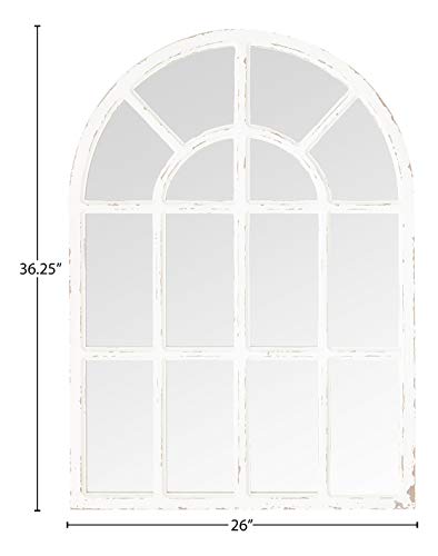 Amazon Brand – Stone & Beam Vintage Farmhouse Wooden Arched Mantel Mirror, 36.25"H, Whitewash - Image 5