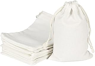 Advantez 20Pcs Cotton Drawstring Bags, 4x6 Inch Muslin Bags, Reusable Sachet Bag, Small Cloth Bags for Party Wedding Home Supplies Storage
