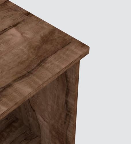 Image of Compact Study Desk, Walnut Brown Wood, 80x40x74 cm, Space-Saving Home Office Table, Modern Design, DIY Assembly
