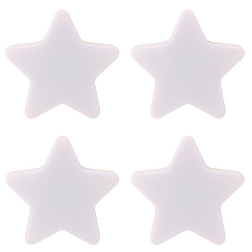 Image of 4 Pack - LED Plug-in Night Light with Light Sensor - White | Light Sensor Controlled Dusk to Dawn LED Night Lamp - Pentagram shaped Lamp Take Good Care Children Sleep