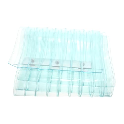 TOYANDONA Cortina de Puerta PVC Resistente al Viento Transparente con Franjas Azules Congeladores Almacenes y Supermercados Control de Temperatura y Diseño Versátil