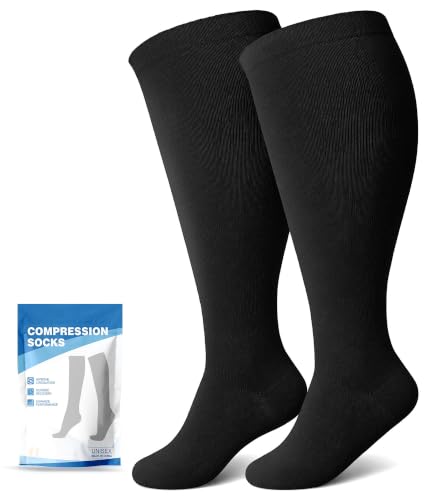 Image of Plus Size Compression Socks: Wide Calf for Women Men 20-30 mmHg