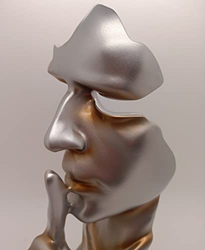 Creative And Abstract Men Figure Statues Sculptures,Keep Silence Figurine,The Thinker Statue And Sculpture For Home Living Room Table Decoration,Office Desk Decor 11.8" Inches Tall #TOP4