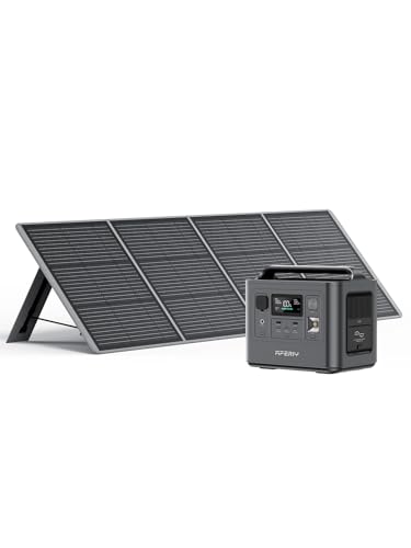 AFERIY Portable Power Station 800W with 200W Solar Panel Included, 512Wh LiFePO4 Batteries, AC 220V-240V Output, UPS, Foldable Solar Panel with Junction Box, IP65, for Outdoor Camping/RV/Home Backup