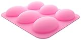 Traytastic! 6 Cavity Silicone Oval Mold for DIY Crafts & Soap Bar Making (Round, Pebble, Six)